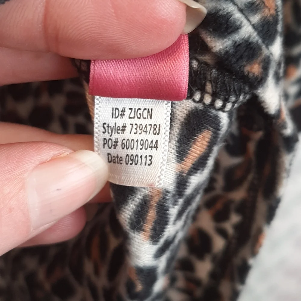 Longsleeve Leopard Print Betsy Johnson Intimate Fleece Pajama Top Small